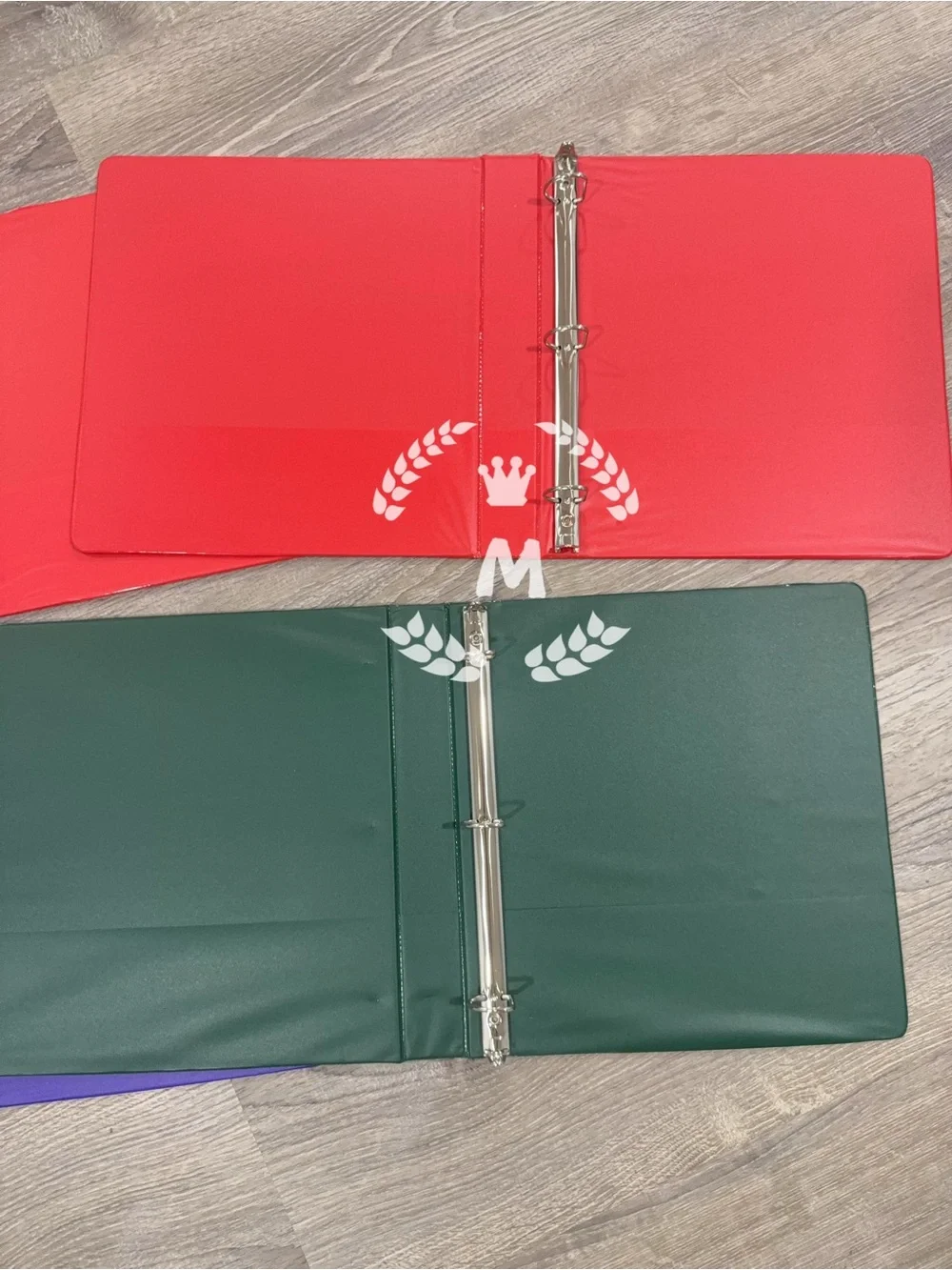 3-Ring 1 inch Binders with D Metal Rings two interior pockets Set of 4